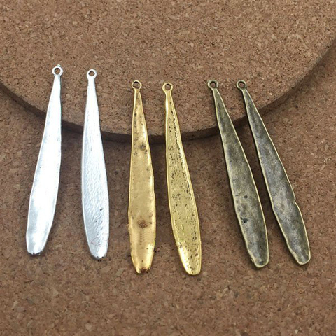 10PCS 42*6MM Antique Bronze Zinc Alloy Necklaces Charms Long Water Drop Shape Charms Jewelry Findings ► Photo 1/3