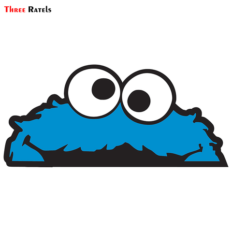 Three Ratels ALWW203# 20x9cm love eating cookie Peeking monster  colorful car sticker funny car stickers styling removable decal ► Photo 1/6