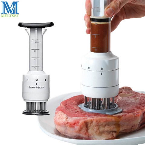 Multifunctional Meat Injector Needle Stainless Steel Meat Tenderizer Marinade Meat Flavor Syringe Injectors Kitchen Meat Tools ► Photo 1/6