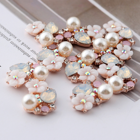 10PCS Flower Rhinestone Buttons For Wedding Decoration Vintage Buttons Apparel Sewing Pearl Hairpin DIY Jewelry Craft ► Photo 1/6