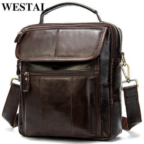 WESTAL Men's Bag Genuine Leather Crossbody Bags for Men Messenger Bag Men Leather Designer Men's Shoulder Bags Male Handbag 8870 ► Photo 1/6