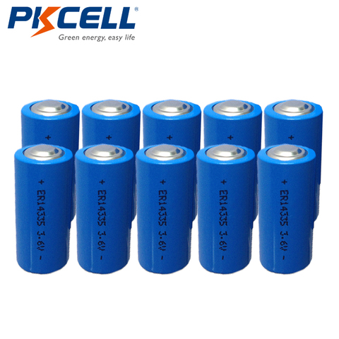 10PCS PKCELL 2/3AA Size ER14335 14335 3.6V LiSOCL2 Batteries High Energy Li-ion Instrument Battery for Smart Meter ► Photo 1/6