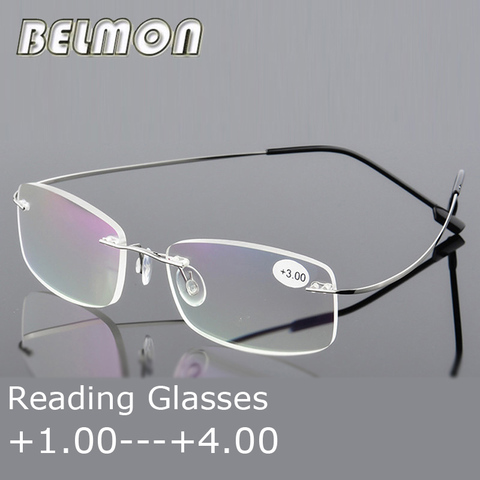 Reading Glasses Men Women Rimless Ultra-Light Magnetic Presbyopic Eyeglasses For Male Female +1.0+1.5+2.0+2.5+3.0+3.5+4.0 RS079 ► Photo 1/6