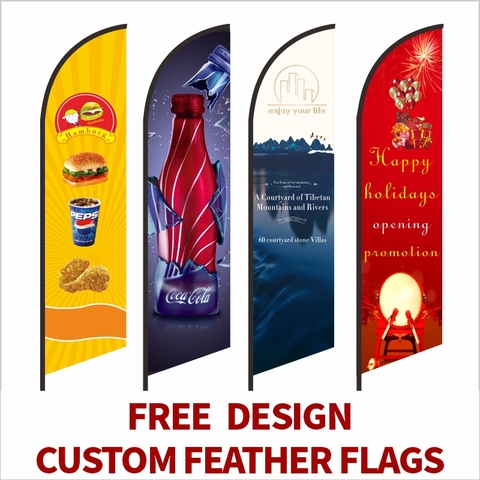 Feather Flag Beach Flags And Banners Graphic Custom Printing Replacement Promotion Celebration Outdoor Advertising Decoration ► Photo 1/6