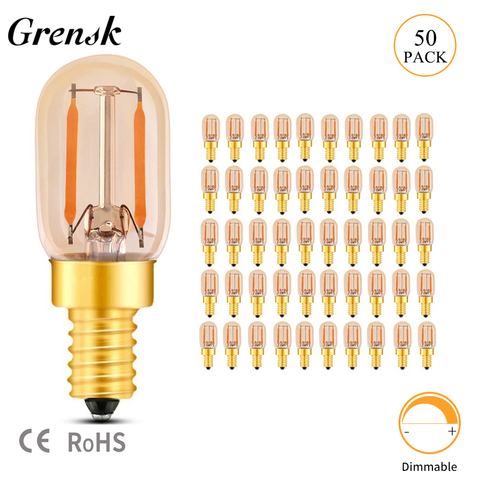 Grensk T22 1W E14 E12 220V LED Filament Candelabra Bulbs Dimmable Led Vintage Tubular Night Light Bulb 2200K 10 Watt Equivalent ► Photo 1/6