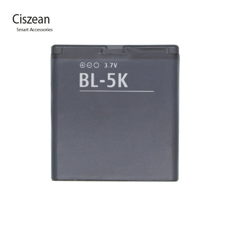 Ciszean 1x 3.7V 1200mAh BL-5K Phone Replacement Battery for Nokia N85 N86 N87 8MP 701 X7 X7 00 C7 C7-00S Oro X7-00 2610S T7 BL5K ► Photo 1/6