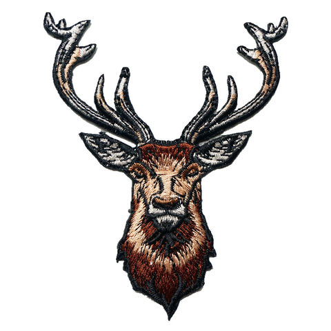 Brown Elk Deer Embroidered Patches Sew Iron On Badges For Clothes DIY Appliques Craft Decoration Sticker ► Photo 1/5