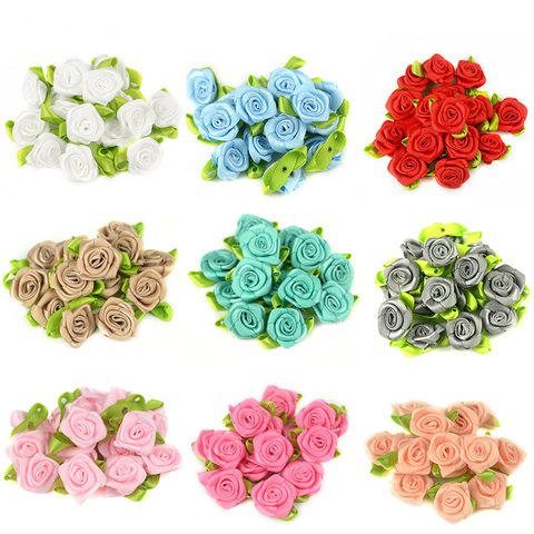 50pcs/lot 2CM Artificial Silk Mini Rose Flower Heads Make Satin Ribbon Handmade DIY Craft Scrapbooking For Wedding Decoration ► Photo 1/6