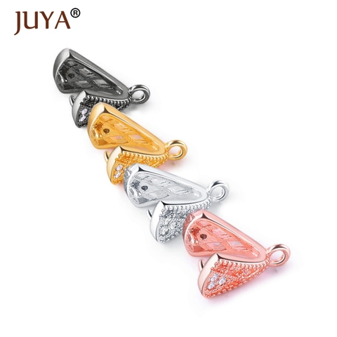 JUYA 2Pcs Crystal Agate Pendant Clasps Hand Made Clamp Pinch Clip Bail Bead Findings DIY Earrings Necklaces Jewelry Making Parts ► Photo 1/6