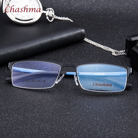Chashma Brand Gentlemen Fashion Eye Glasses Male Blue Half Rimmed Optical Glasses Frame Men Eyeglasses ► Photo 1/6