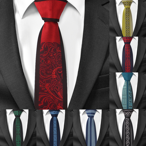 Fashion Skinny Neck Ties for Men Casual Suits Tie Gravatas Blue Mens Neckties For Business Wedding 6cm Width Slim Men Ties ► Photo 1/6