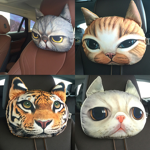 Car seat head cushion dog and cat tiger car creative headrest car seat cushion auto supplies Neck headrest ► Photo 1/5