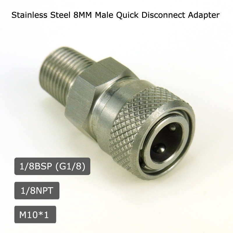 Paintball PCP Airsoft Stainless Steel Female Quick Disconnect Adapter 1/8' 