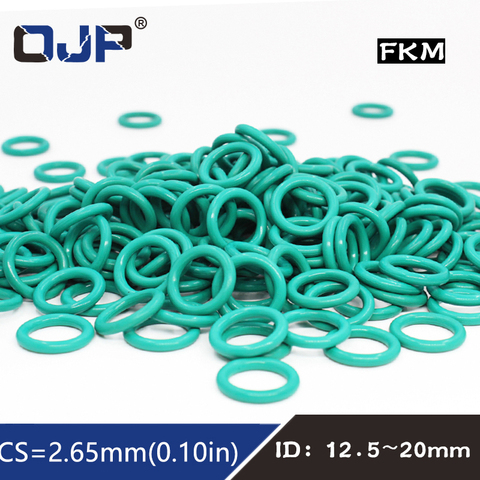 10PCS Fluorine rubber Green FKM O ring Seal 2.65mm Thickness ID12.5/13.2/14/15/15.54/16/17/18/19/20mm Rubber ORing Seal Gasket ► Photo 1/6