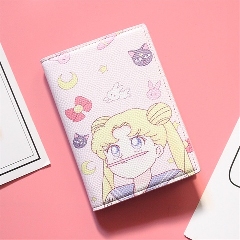Luxury Elegant Women Passport Cover Pink Sailor Moon Travel Passport ticket holder Cover on the Passport Case passport pouch T86 ► Photo 1/6