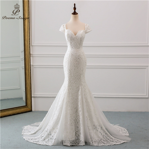 New style cap sleeve style lace wedding dress 2022 wedding Vestido de noiva Mermaid wedding dresses robe de mariee ► Photo 1/6