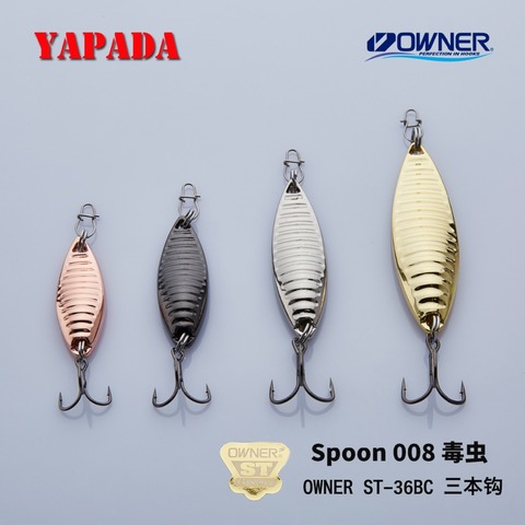 YAPADA Spoon 008 Vermin OWNER Treble Hook 10g/50mm 15g/60mm Multicolor Feather Metal Zinc alloy Fishing Lures Bass ► Photo 1/6