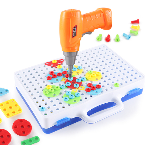 Electric Drill Nut Disassembly Match Tool Toys Children Educational Assembled Blocks Sets Tools For Boys Design Building Toys ► Photo 1/6