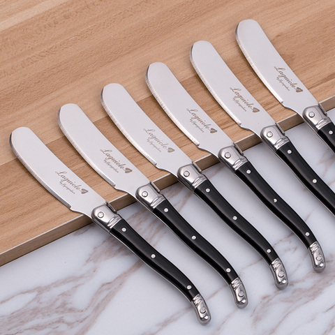 9 Laguiole Steak Knives Stainless Steel Dinner Knife Set Black Cutlery  Kitchen Tableware Dinnerware Restaurant Bar 6/8/10pcs