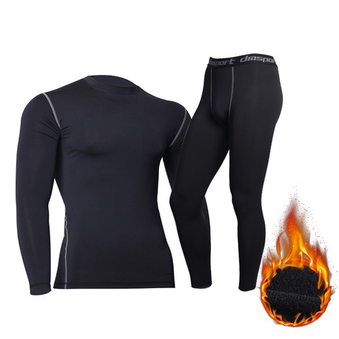 Winter Thermal Underwear for men Keep Warm Long Johns Fitness flecce legging  tight undershirts ► Photo 1/6