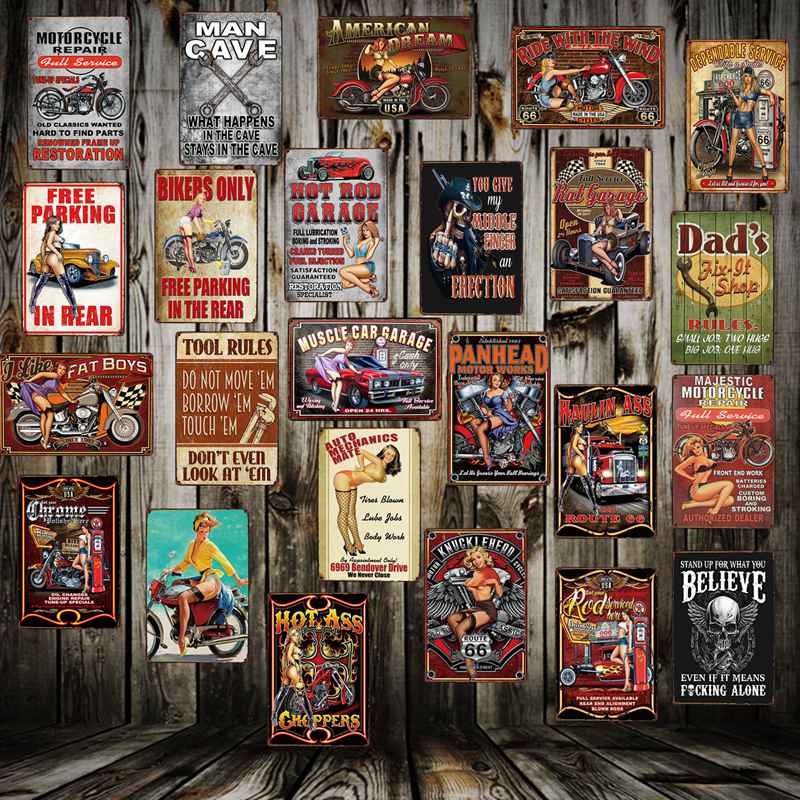 Vintage Metal Bar Poster Retro Tin Sign Man Cave Garage Customization Wall Decor 