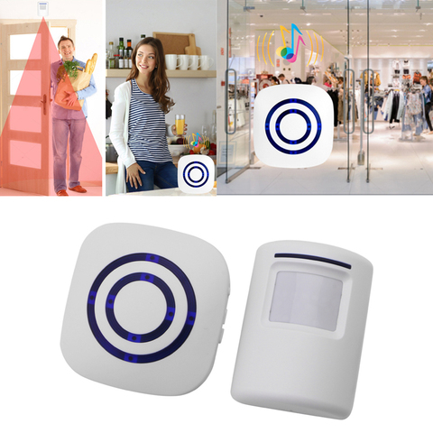 Wireless Infrared Motion Sensor Door Security Bell Alarm Chime EU/US Plug 3 AAA batteries Not Included ► Photo 1/6