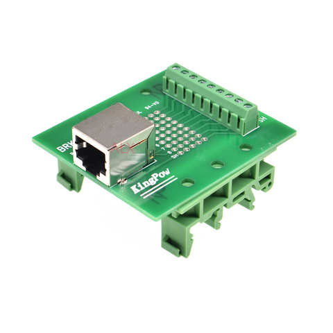 1PCS RJ45 8p8c female socket to terminal block adapter pcb board RJ45 Ethernet connector converter Din Rail Mounting ► Photo 1/5