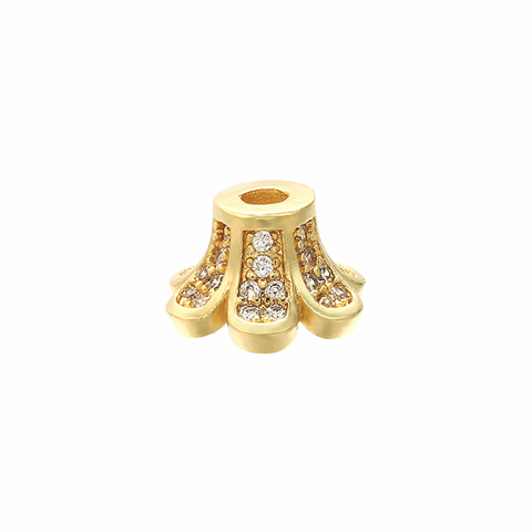 ZHUKOU 6x9mm fashion brass crystal bead cap for necklace bracelet earrings jewelry making model:VH11 ► Photo 1/6