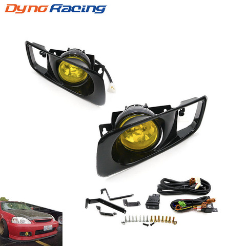 Yellow /Clear Fog Light lamp Halogen fit 99-00 FOR HONDA CIVIC 2/3/4 dr EK EM JDM Kit EX DX LX SI SiR HB HX YC100479 ► Photo 1/6