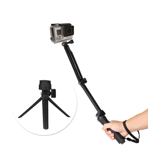 Go pro 3-Way Hand Grip Tripod Mono-pod Selfie Stick for Gopro7 6 5 4 3 2 SJ4000 SJ8Pro Yi 4K DJI OSMO Action Camera Accessories ► Photo 1/6