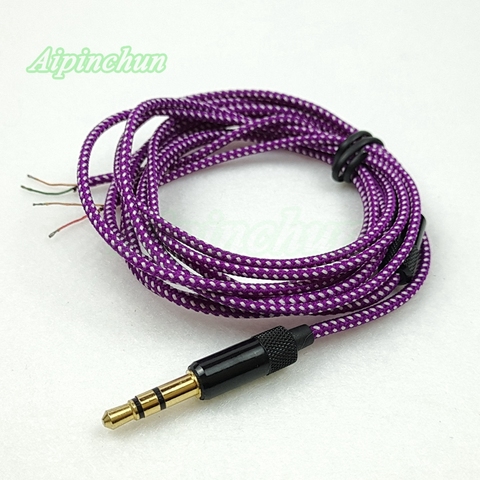 Aipinchun 3.5mm 3-Pole Jack DIY Earphone Cable Headphone Repair Replacement Wire Cord Purple Color ► Photo 1/6