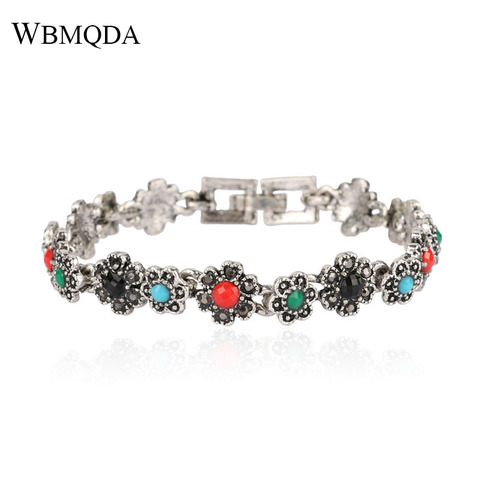 Hot 2022 Ethnic Colorful Flower Charm Bracelet Crystal Summer Bracelets For Women Accessories Fashion Bohemian Jewelry ► Photo 1/6