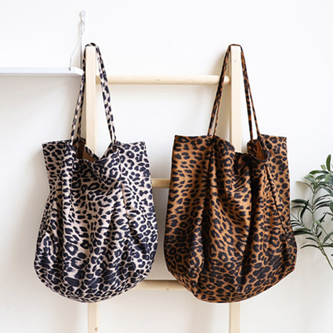 Oversize Casual Leopard Tote Bags Women Big Jumbo Fabric Reusable Shopping Slouch Bag Handbag Female Leisure Daily Shoulder Bag ► Photo 1/6