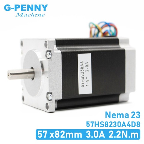 NEMA 23 CNC Stepper motor 57x82mm 3A 2.2N.m D=8mm 6.35mm 315Oz-in Nema23 CNC Router Engraving milling  machine 3D printer ► Photo 1/6