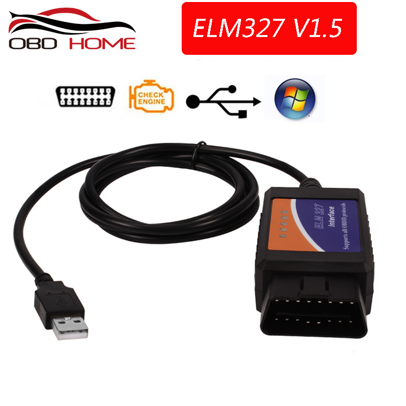 OBD2 ELM327 USB Bluetooth V1.5 Car Diagnostic USB Cable Interface Support All Pr 