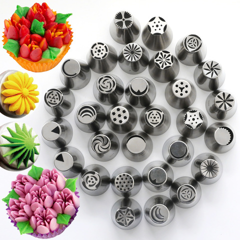 20 Style Cake Tools Russian Piping Tips 304 Stainless Steel Russia Pastry Tube Nozzle Converters Crowded Flower Pastry Tips ► Photo 1/6