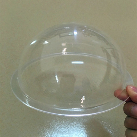 High quality transparent PMMA hemispherical half ball shape surveillance camera dustproof cover with flange ► Photo 1/4