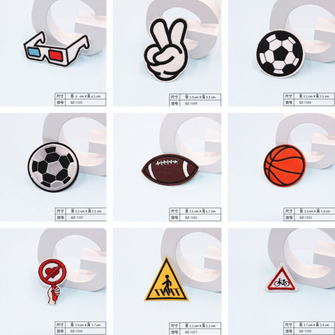 Embroidered Football Basketball Rugby Patches Women Lovely Girls Kids Iron On Patch Clothing Applique Sticker DIY Accessory B189 ► Photo 1/6