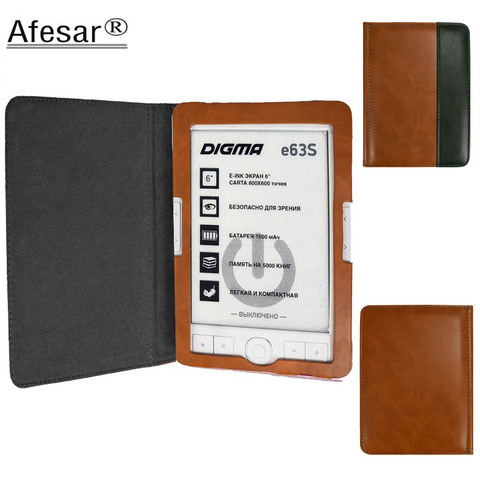 Afesar Flip Cover For Digma E63s E63sdg eReader pu leather book Case magnetic clasp flip good fit R63s R63sdg ebook pouch capa ► Photo 1/6