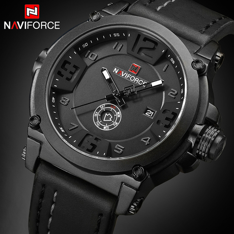 NAVIFORCE Top Luxury Brand Men Sports Military Quartz Watch Man Analog Date Clock Leather Strap Wristwatch Relogio Masculino ► Photo 1/6