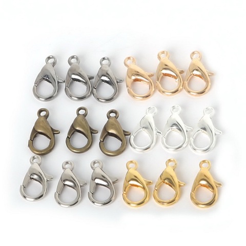 Mix Colors Sizes Lobster Clasp Hooks Gold Silver Rhodium Bronze for necklace bracelet chain DIY,Jewelry Accessory Findings Parts ► Photo 1/6