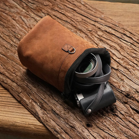 Newest Mr.stone Handmade Genuine Leather Camera Case Bag in brown color ► Photo 1/5