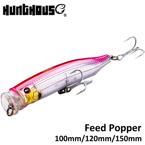 Noeby feed popper fishing lure ABS plastic 100mm 19.5g 120mm 29g 150mm 54.5g top water for sea bass 11 colors available ► Photo 1/6