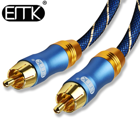 EMK Digital Audio Coaxial Cable OD8.0 6.0 Premium Stereo Audio Rca to Rca Male Coaxial Cable Speaker Hifi Subwoofer Cable AV TV ► Photo 1/6
