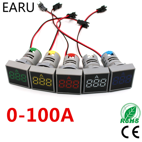 22MM AC20-500V 0-100A Digital LED Voltmeter Voltage Meter Indicator Pilot Light Ammeter Ampermeter Current Tester Gauge Auto Car ► Photo 1/6