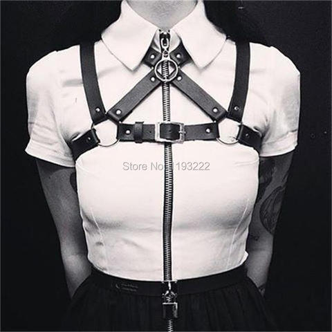 Cool Fashion Sexy Strap Belts Handmade Leather Women harness Shoulder Strap Body Caged Frame Belt ► Photo 1/3