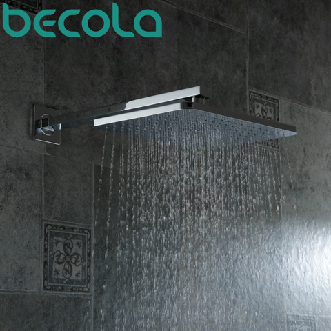 becola square ABS plastic shower head 12 inch rainfall shower heads Rain shower faucet Not Includes Shower Arm ► Photo 1/1