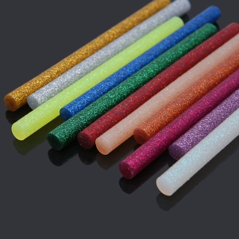 11pcs 7x100mm Hot Melt Glue Stick Mix Color Glitter Viscosity DIY Craft Toy Repair Tools ► Photo 1/6