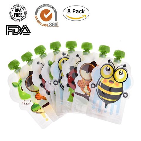 8PCS Cartoon Breast Milk Storage Bag BPA-Free Reusable Sealed Complementary Food Pouch Storage Bag 148ml Double Zipper ► Photo 1/6