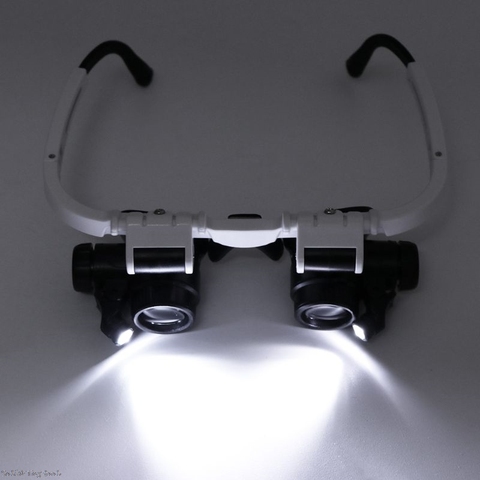 Headband Glasses Magnifier Magnifying Glass With LED Lights 8X 15X 23X Illuminated Magnifier Loupe Watch Repair Lamp ► Photo 1/6